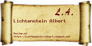 Lichtenstein Albert névjegykártya